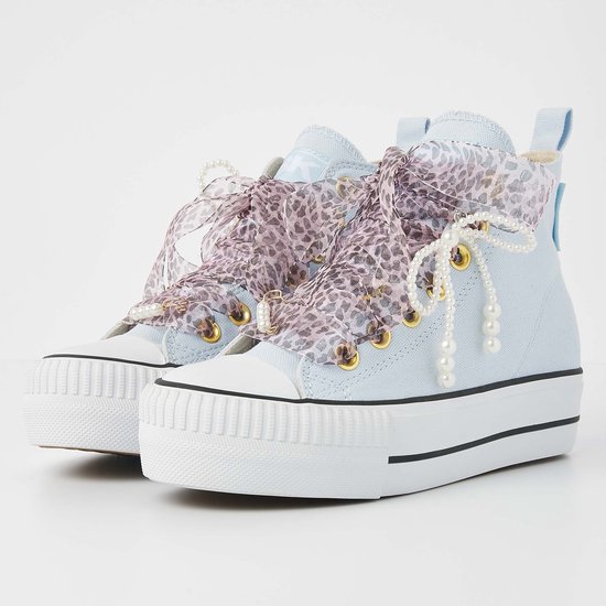 British Knights - Kaya Mid Dames Sneakers Hoog - Maat 39 - Licht blauw - Vrouwen Schoenen