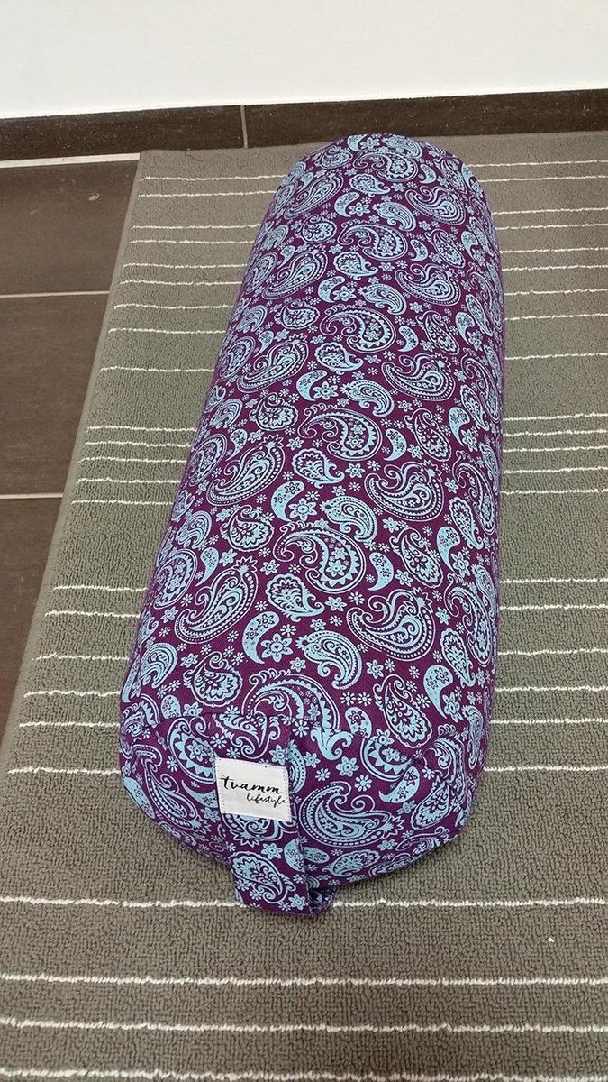 Groot Yoga Bolster Kussen 65x22 cm voor Yin Yoga, Meditatie en Pilates - Boekweitvulling — afbeelding 3