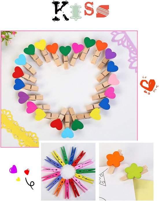 Wasknijpers - Houten Pins - 25st | | webshop