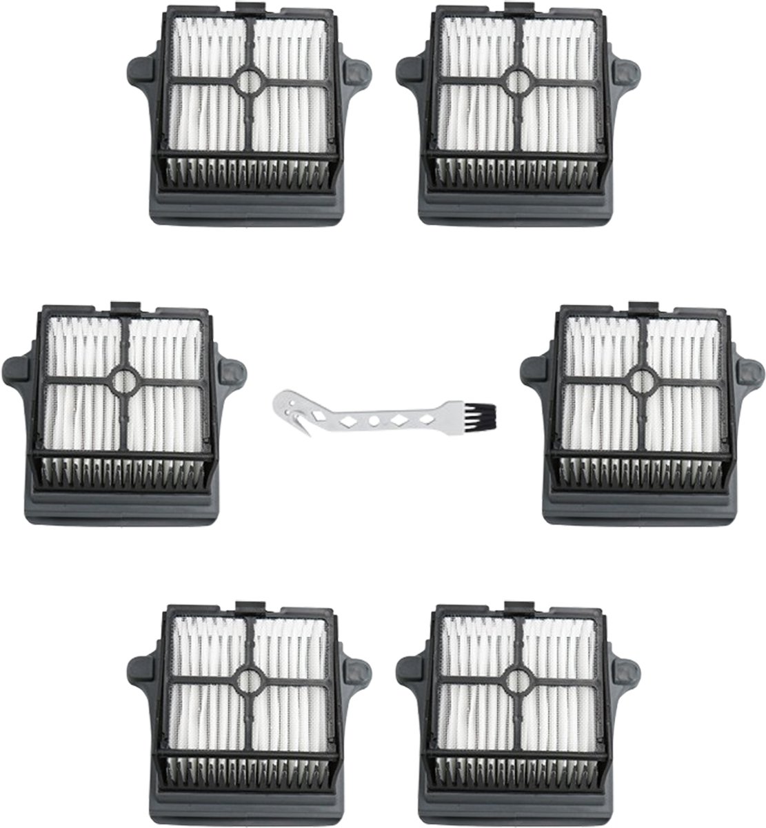 HEPA Filter - 6 stuks - 9.8*7.5*3.2cm - geschikt voor Tineco FLOOR ONE S7 PRO - FLOOR ONE S6 - FLOOR ONE SWITCH S6 - FLOOR ONE SWITCH S7 - FLOOR ONE S7 COMBO - FLOOR ONE S7 FLASHDRY Stretch draadloze stofzuiger - met reinigingsborstel