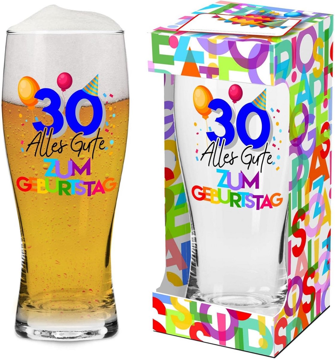 Bierglas 0,5 liter met '40 Jaar' Opdruk, Origineel Cadeau voor Mannen