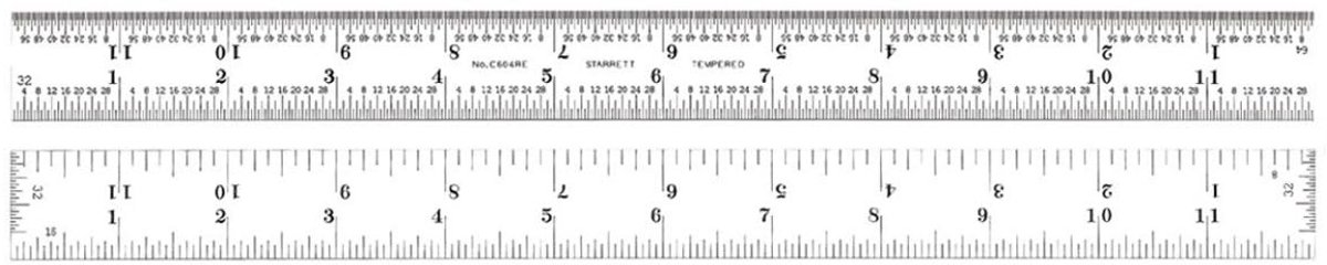 Gehard Stalen Meetlat met Inch Graduaties, 30 cm Lengte