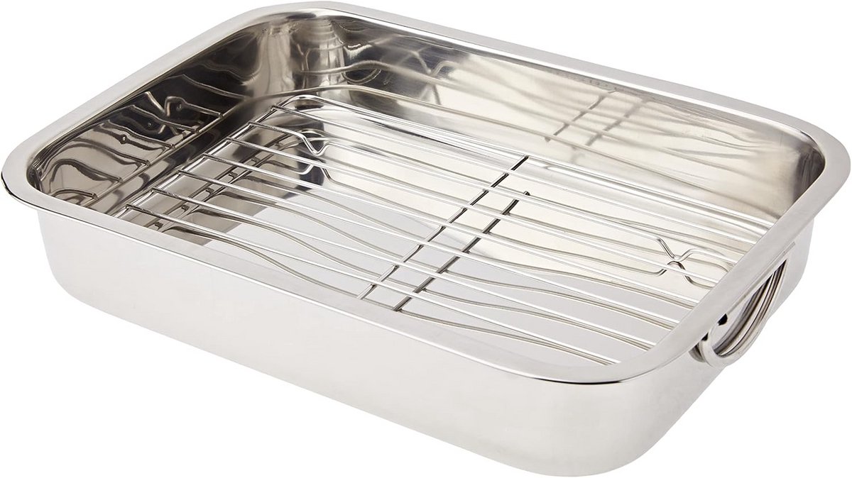 Vierkante RVS Bakpan met Inzetstuk 35 cm Ideaal voor Oven