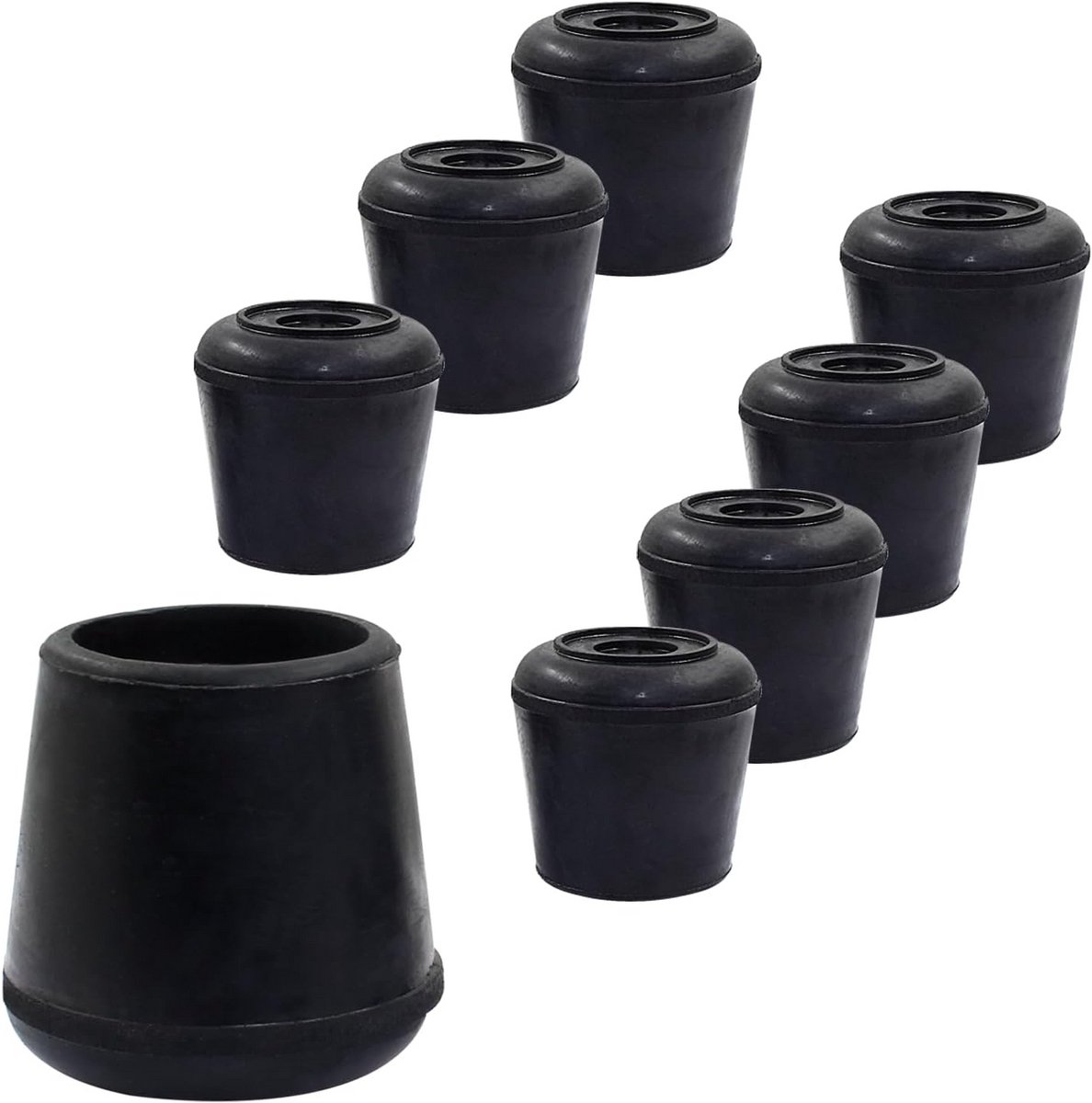 8x Ronde Stoeppoten Doppen Rubber Voor Stoelpoten 31-32 mm