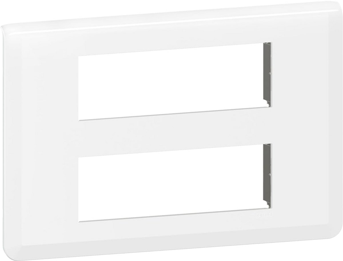 Witte Afdekplaat voor 2x6 Modules - Compatibel met Mozaïek Inbouwprogramma