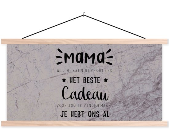 Porte-affiche avec affiche - Affiche scolaire - Proverbes - Citations - Maman tu nous as déjà - Maman - 150x75 cm - lattes vierges