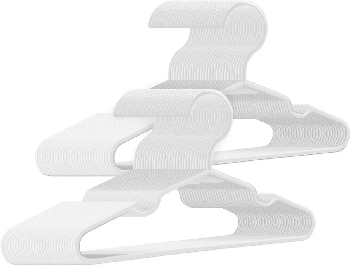 60 Witte Baby- en Kinderhangers (21,5 cm) - Ideaal voor Kledingkast en Kinderkleding