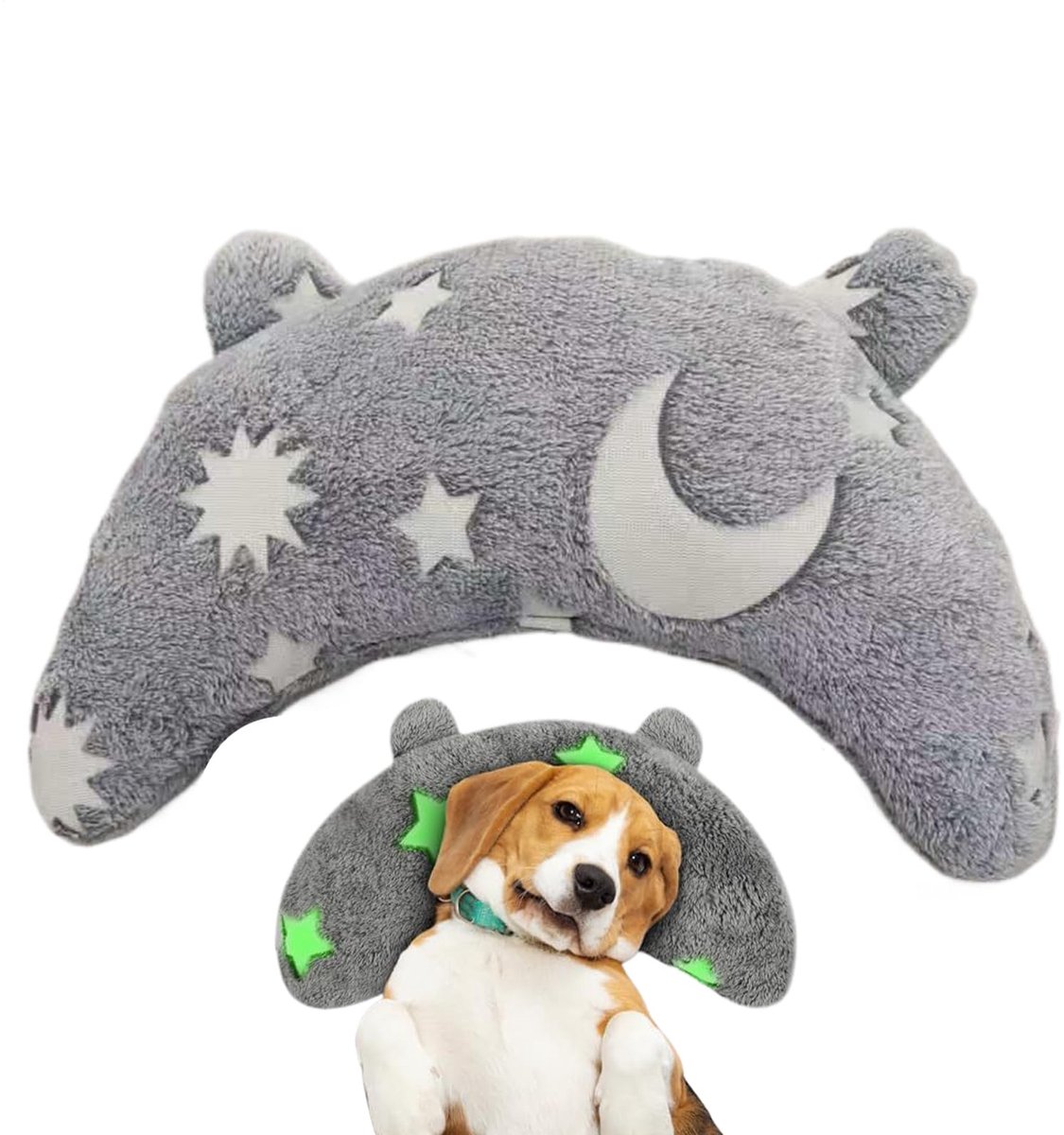 Neksteun – U-Vormig Comfortkussen, Beschermend, Zacht Slaapkussen | Felgekleurd, Wasbaar Huisdierspeelgoed Met Knus Pluche Ontwerp Voor Honden En Katten, Ontspanning - 38*24*8cm