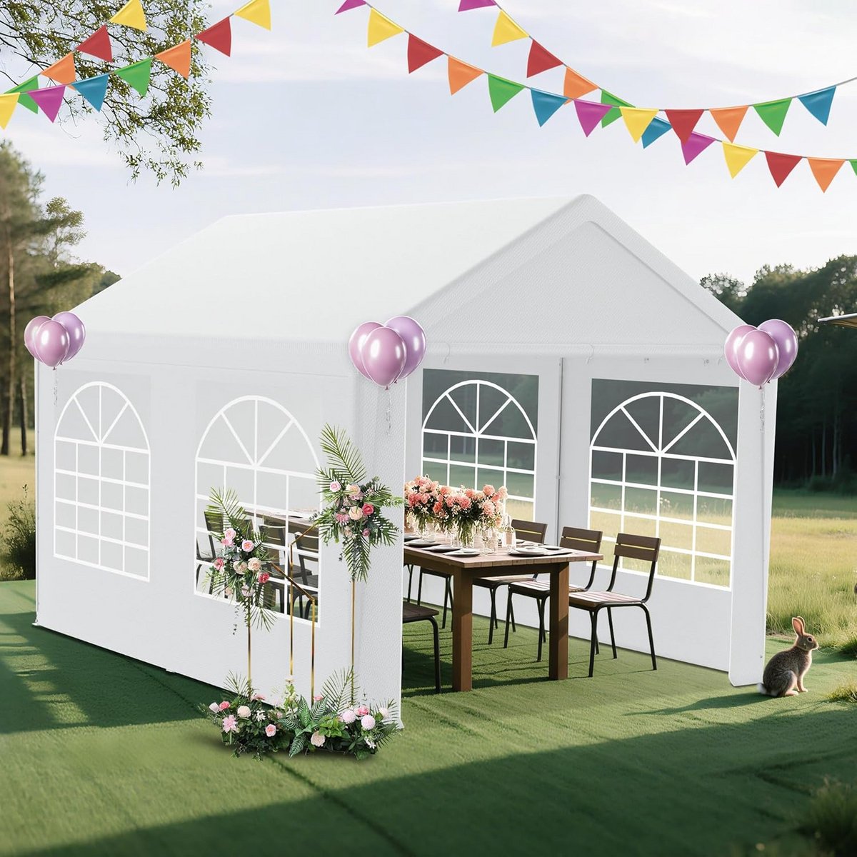 Stevige partytent 3 x 4 meter met sterke PE dakhoes en zijwanden met raam