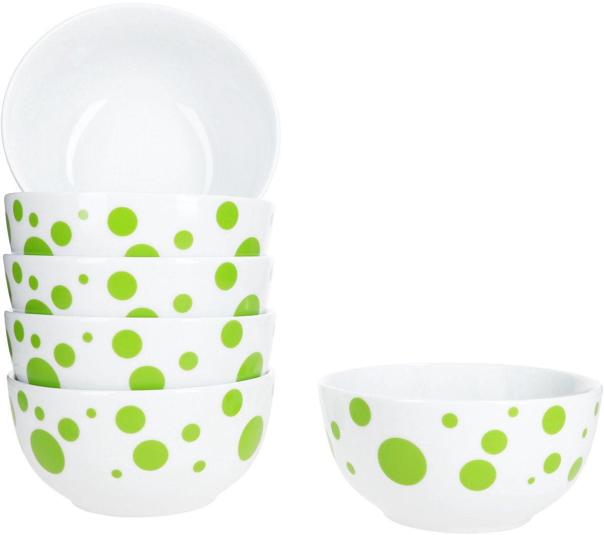 MamboCat Set van 6 PULA GREEN porseleinen graankommen voor 6 personen