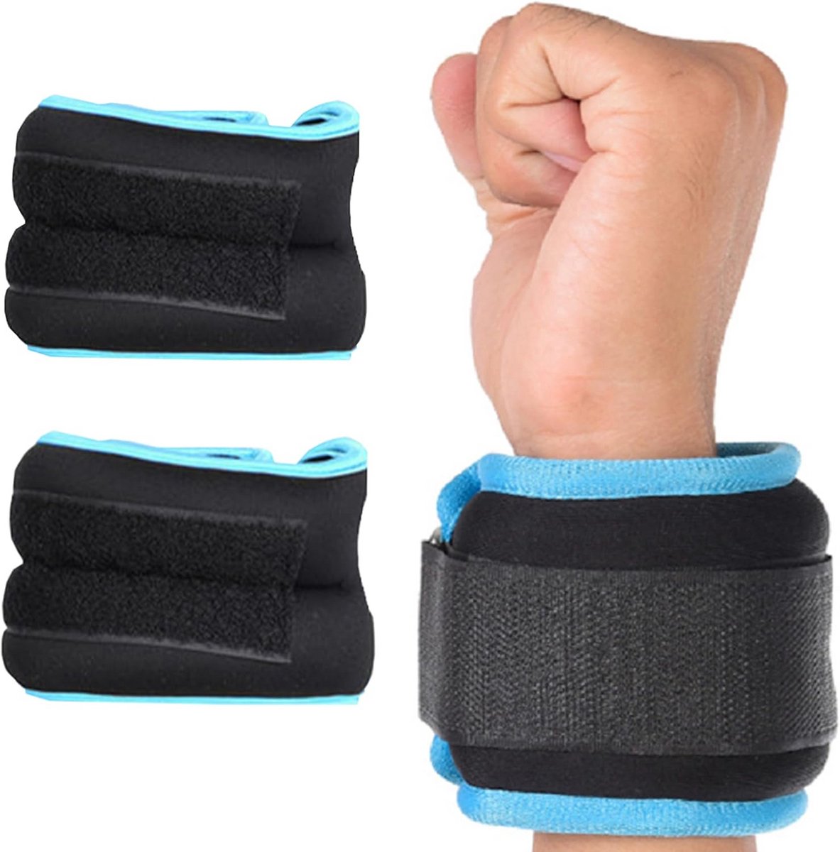 Verstelbare Polsgewichten en Enkelgewichten Paar (1kg) voor Fitness, Hardlopen en Calisthenics