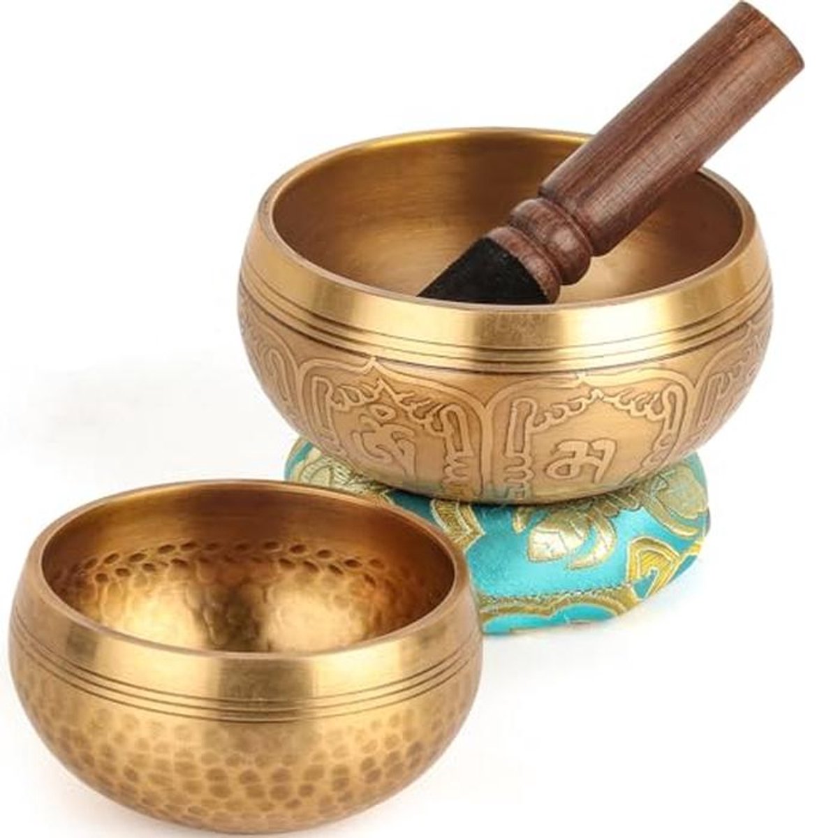Set van 2 Handgemaakte Tibetaanse Klankschalen voor Meditatie en Chakra-genezing - Unieke Geschenken voor Vrouwen
