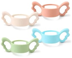 Flessenhouders - Wide-Mouth Flessen - Geschikt Tot 150°C - 4 Stuks - Voor Babyflessen + Grijs