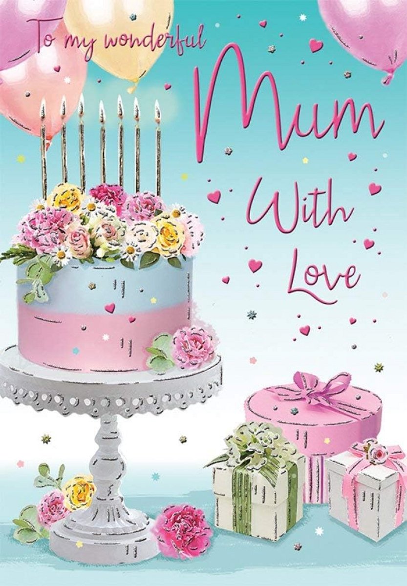 Verjaardagskaart voor Mama - 9 x 6 inch