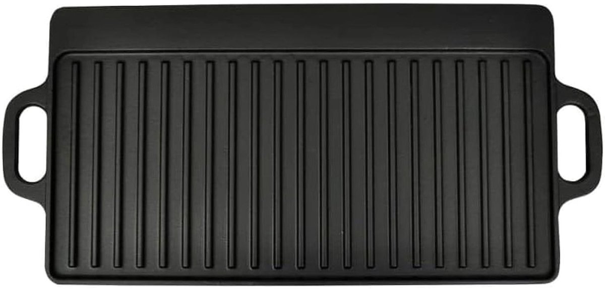 Grillplaat Gietijzer Dubbelzijdig 38x23 cm - Set van 2