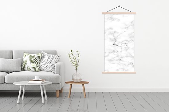 Porte-affiche avec affiche - Affiche scolaire - Marbre - Wit - Grijs - 90x180 cm - Lattes vierges