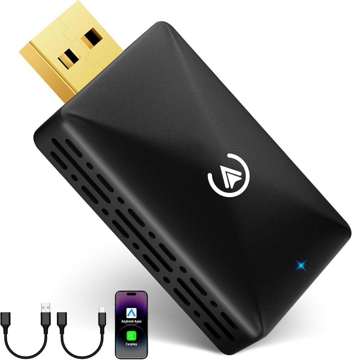 Draadloze Android Auto & Carplay Adapter - 2-in-1 Converter voor Draadloos Gebruik in Auto's