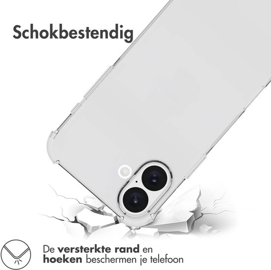 Coque transparente antichoc avec bords et coins renforcés.