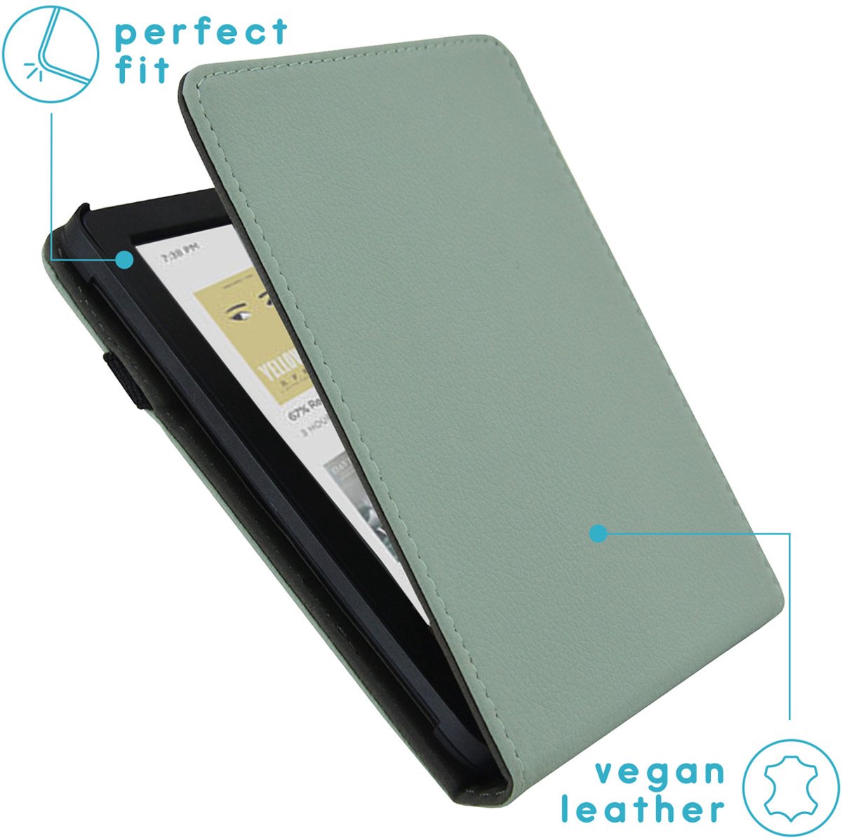 Ereader Hoes - Geschikt voor Kobo Clara BW/Kobo Clara Colour - Lichtgroen – foto 2