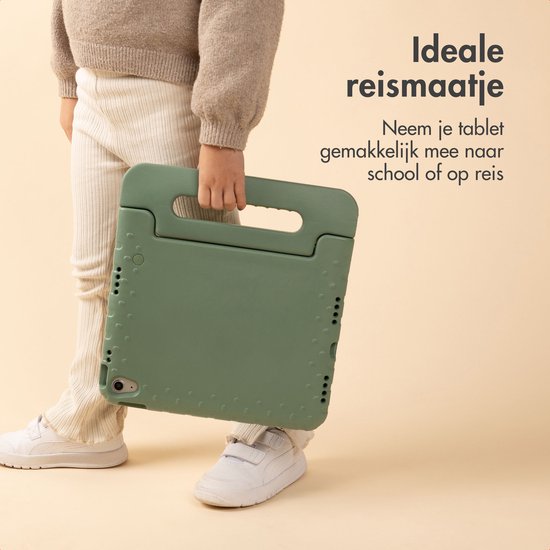imoshion Tablet Hoes Kinderen - Geschikt voor Samsung Galaxy Tab A9 Plus / Galaxy Tab A11 Plus - Kidsproof Kinder Hoes - Olive Green