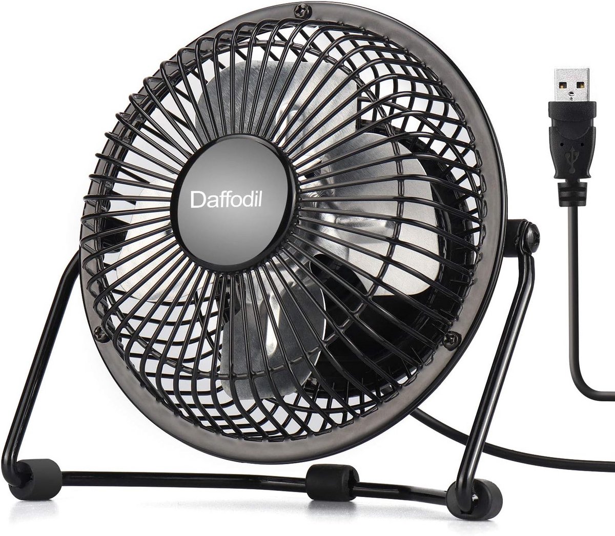 Stille USB Tafelventilator met Verstelbare Kijkhoek (270°), Zwarte Bureaukoeler 14 cm