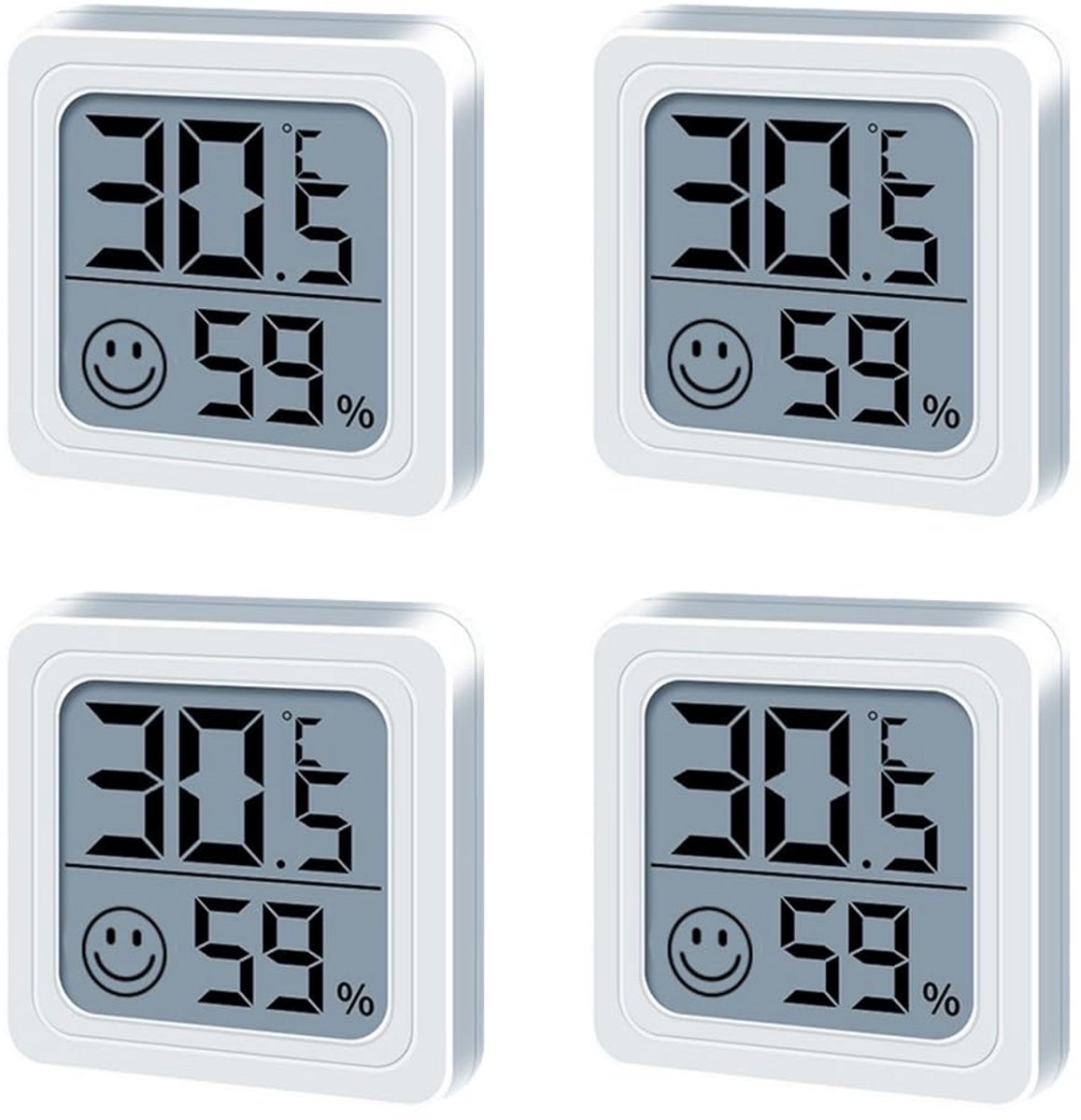 4 Stuks Mini Digitale Thermometer Hygrometer voor Binnen