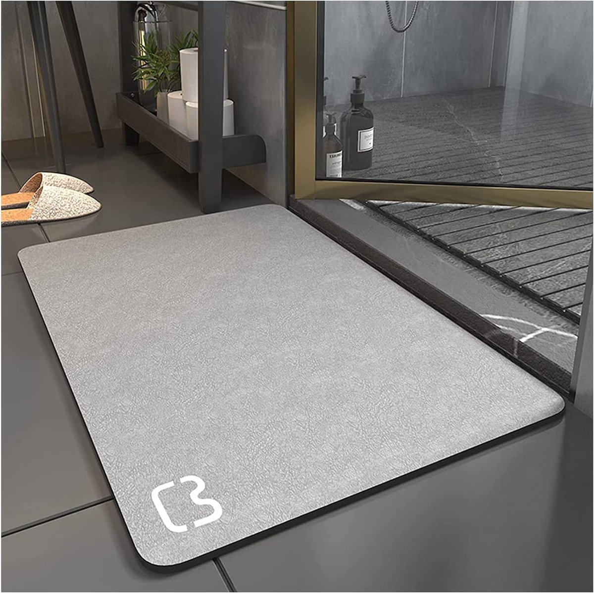 Stunq® Durable Grey Anti-Slip Bathroom Mat - Enhanced Traction & Rapid Drying Capabilities