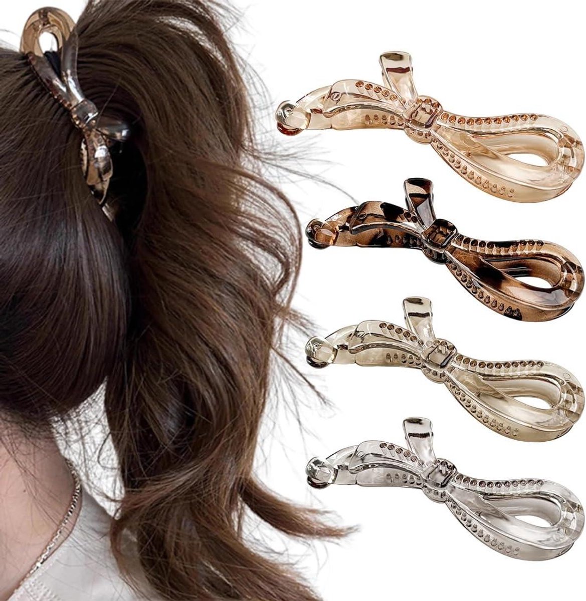 Cosensi - Set van 4 bananenclips in Frans design voor het stylen van je haar