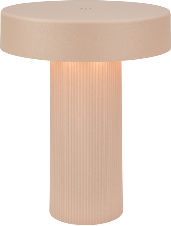B.K.Licht Bito - Lampe de table rechargeable - lampe sans fil - dimmable - avec batterie - Ø16 x 20cm - beige