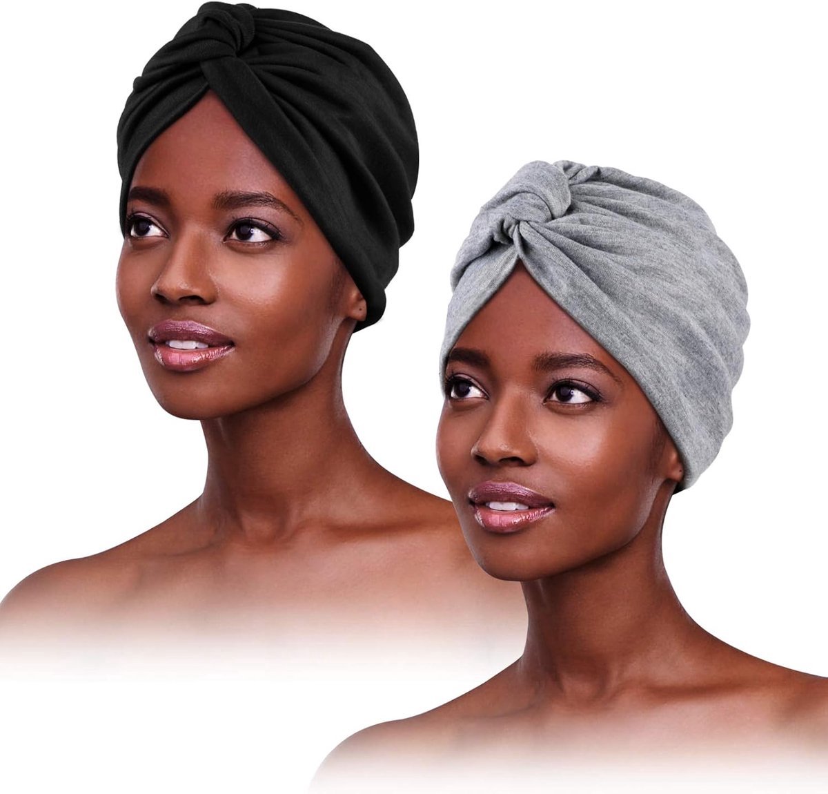 Stunq® Premium Duo: Two Lightweight Cotton Skullcaps with Delicate Floral Patterns