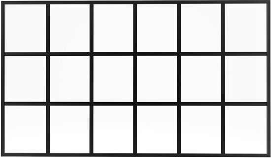 Vitre intérieure style Verres en aluminium thermolaqué – 180 x 105 cm – Zwart – ORANSA L 180 cm x H 105 cm x P 3,5 cm