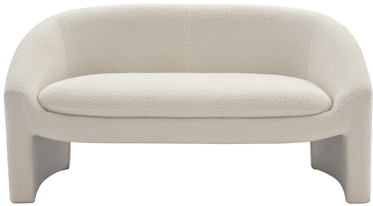 Vente-unique Zitbank 2 personen in wit bouclé OSSANA