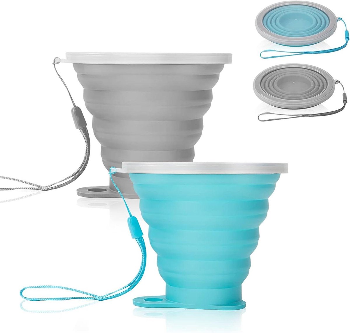Cosensi - Opvouwbare siliconen bekerset voor picknick, camping en outdoor-wandelen
