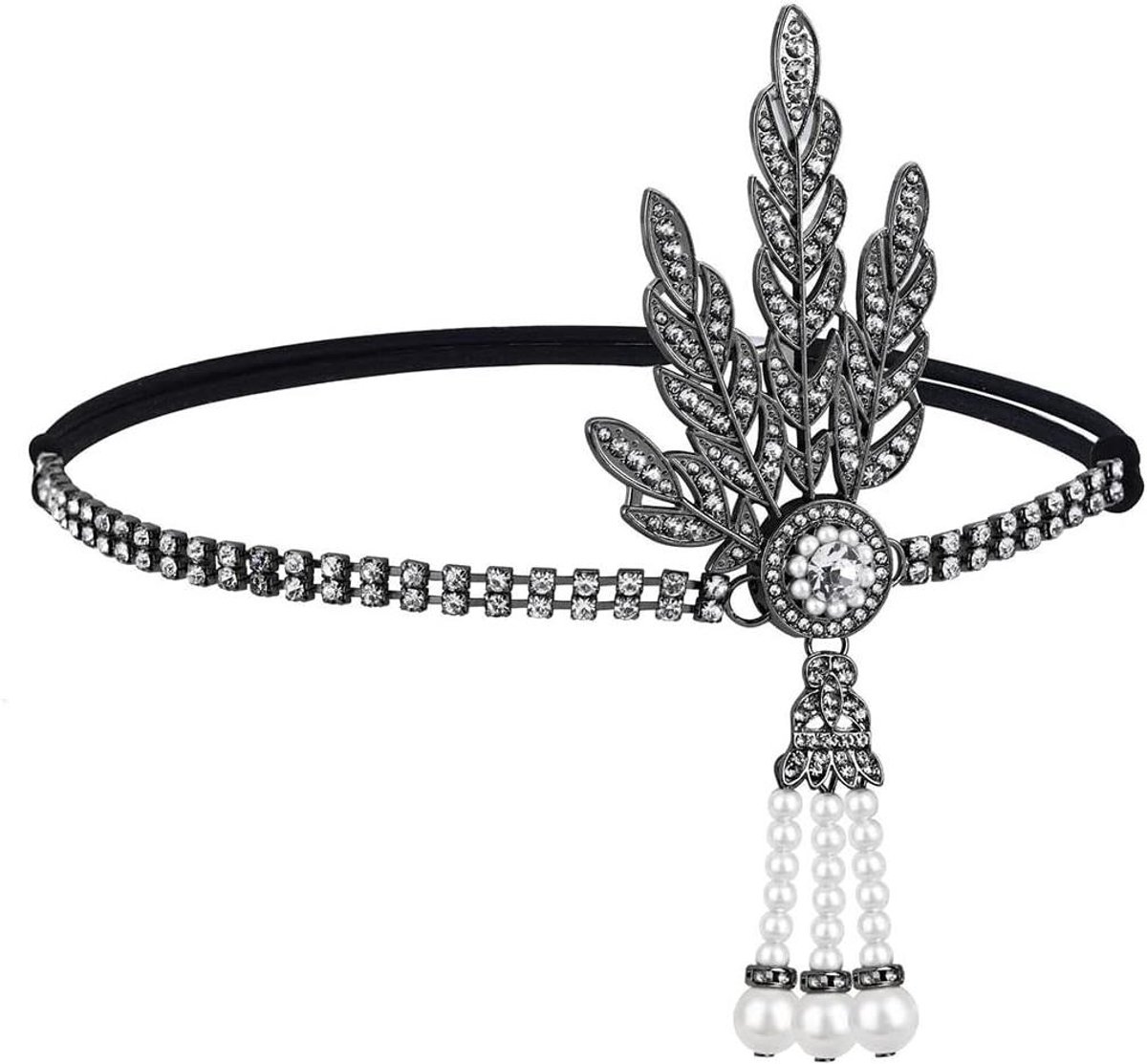 Cosensi - Flapper hoofdband met parelsteentjes voor feesten - Haaraccessoire voor vrouwen en meisjes, vintage stijl