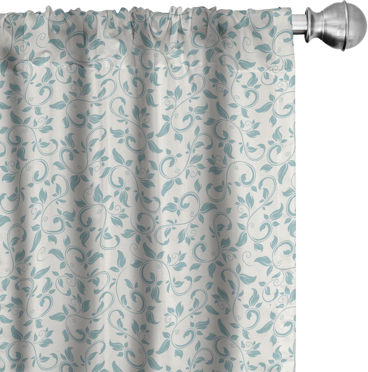 ABAKUHAUS ivoor en turkoois gordijnen – 2x75x225 cm – Mikrofaser