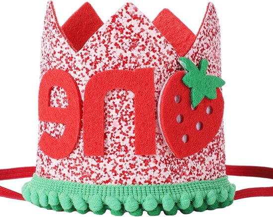 1e verjaardag meisje decoratie, eerste verjaardag banner roségoud, Happy 1 Birthday stoffen bord poster, 1e verjaardag achtergrond banner meisje verjaardagsfeest decoratie met kroonelement