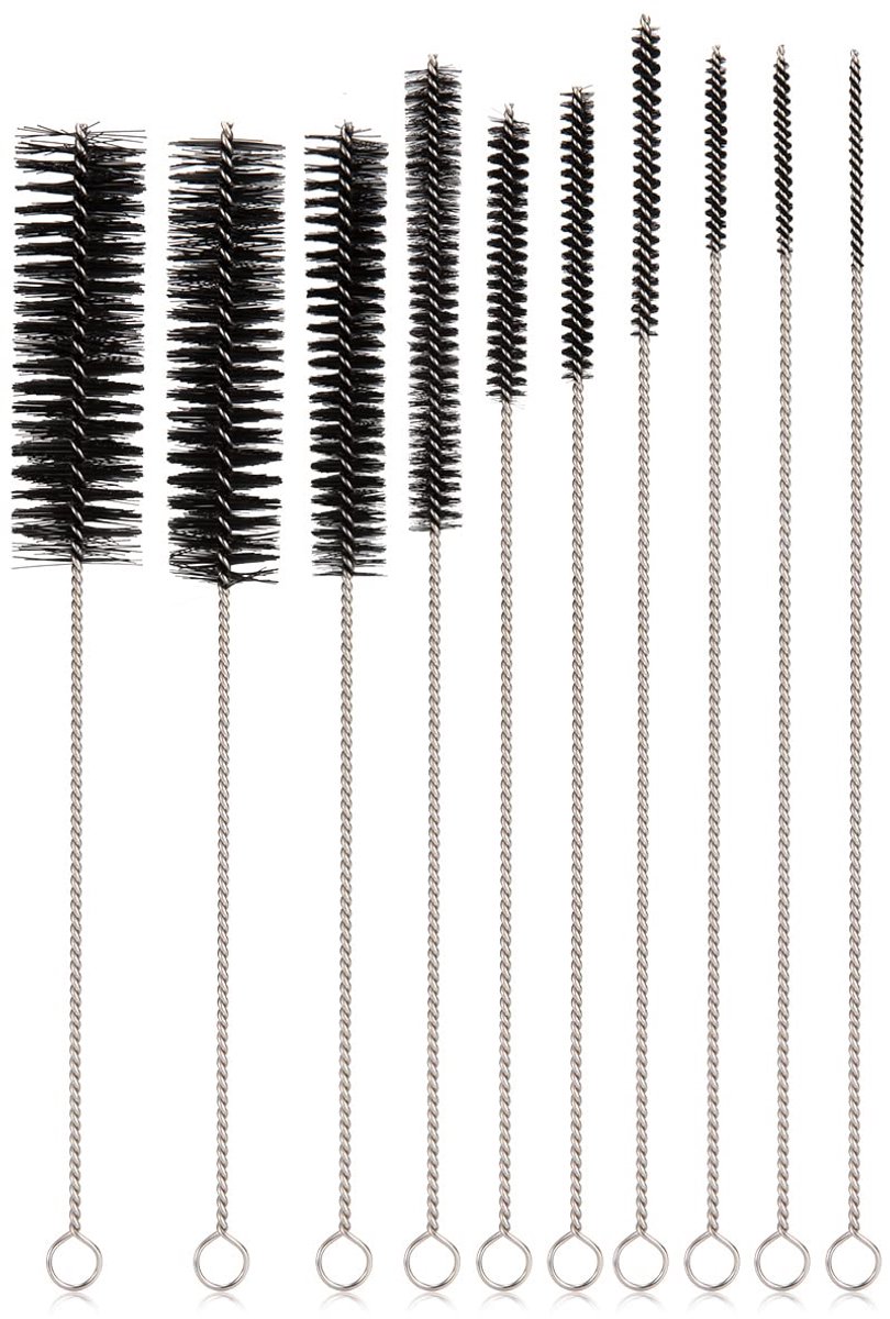 Unyqoos® Set van 10 flexibele reinigingsborstels voor diverse flessen en rietjes