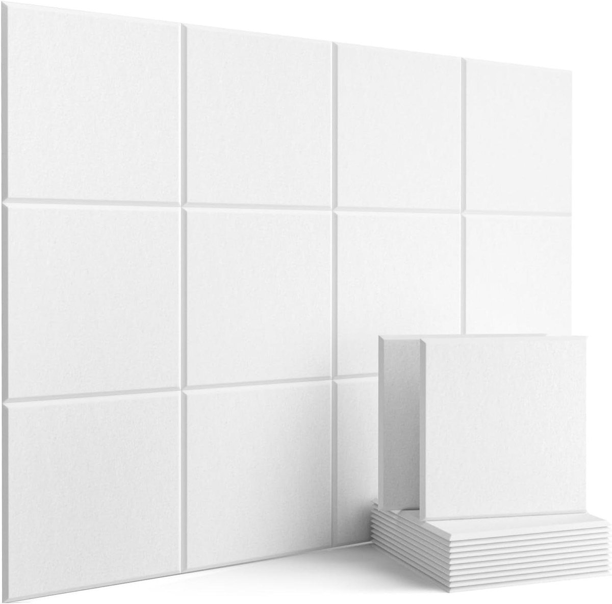 Akoestische wandpanelen met sticker - Geluiddempend, 12 stuks - Hoge dichtheid - Wanddecoratie - Akoestische behandeling