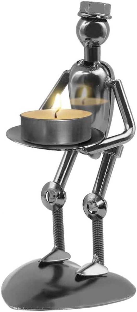 Cosensi - Kandelaar van IJzeren Kunst, Retro Metalen Theelichthouder, Kandelaar Standbeeld voor Tafeldecoratie bij Bruiloften en Feesten