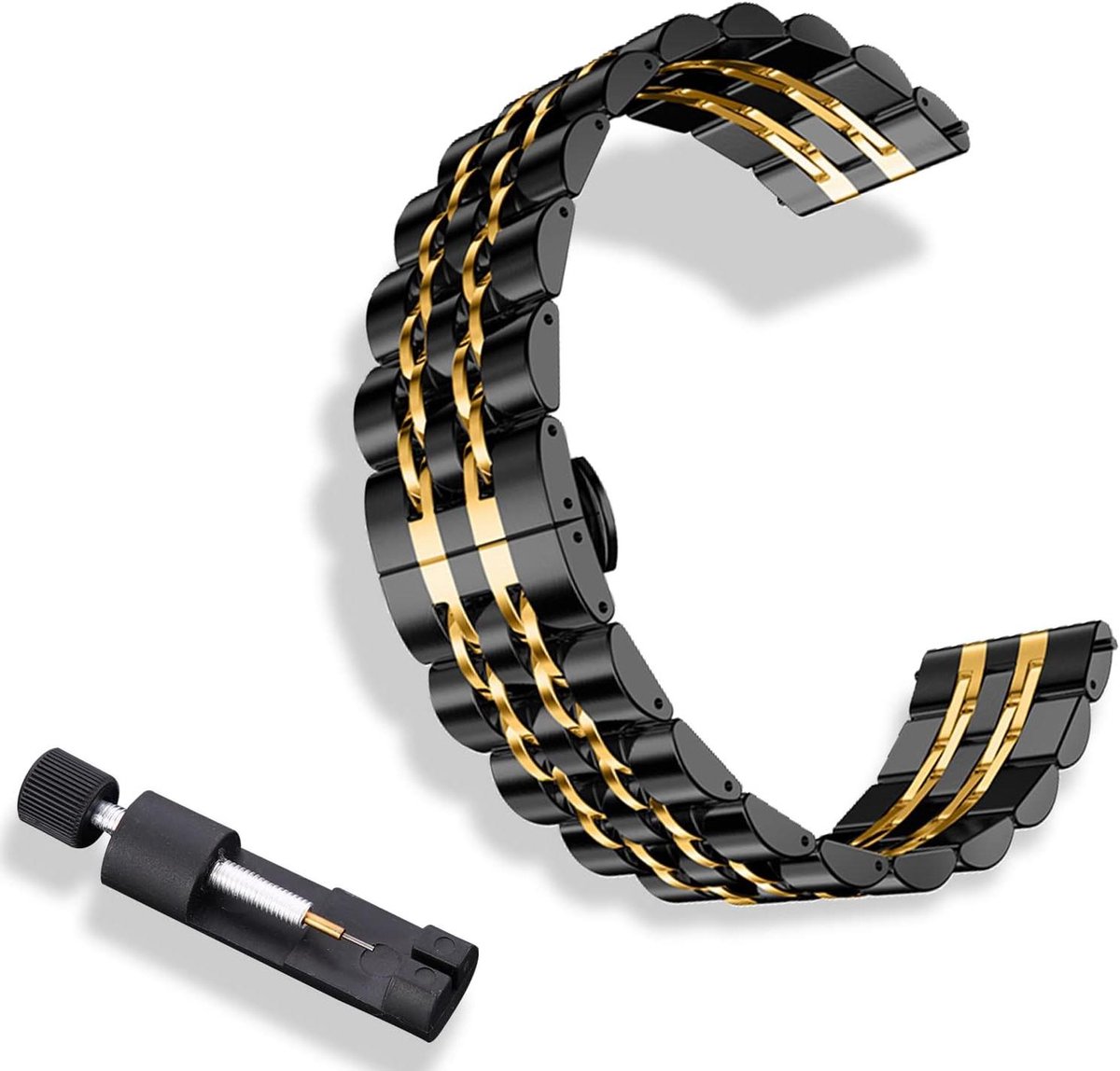 Cosensi - Metalen horlogeband met quick release, gepolijst roestvrij staal, vervanging bandjes, 20mm, 22mm, horlogeband.