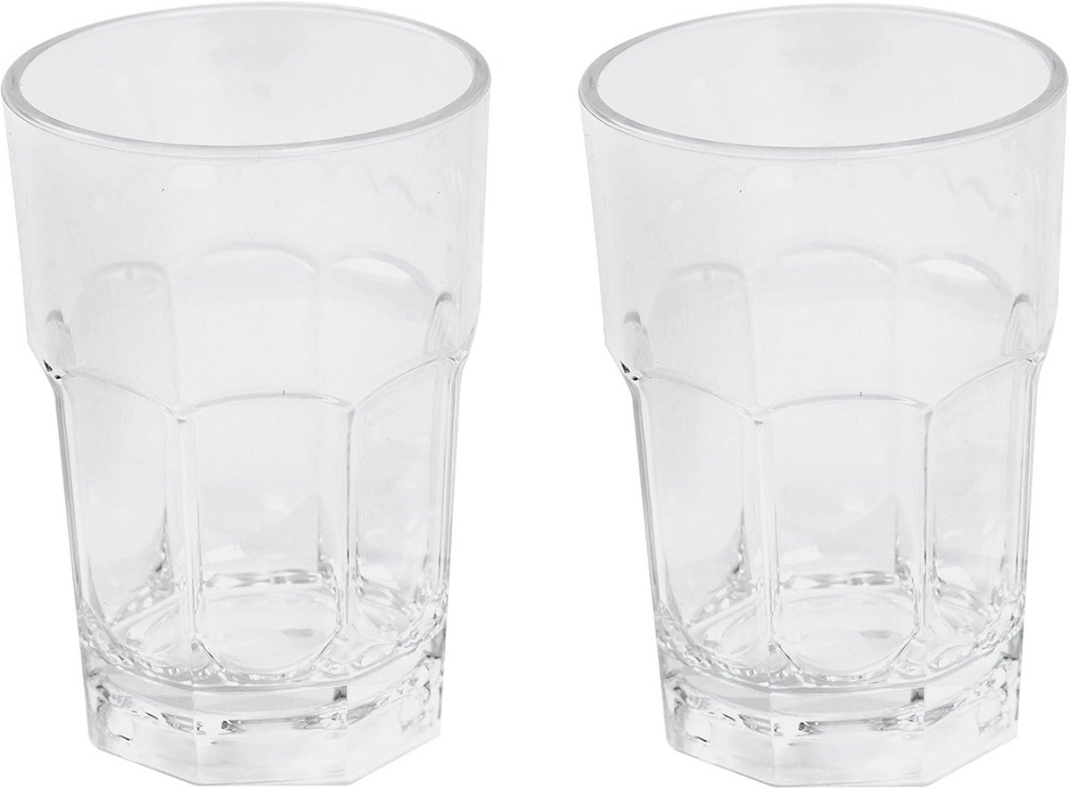 Limonadeglazen Polycarbonaat - Luxe Onbreekbare Glazen Set van 2 Stuks