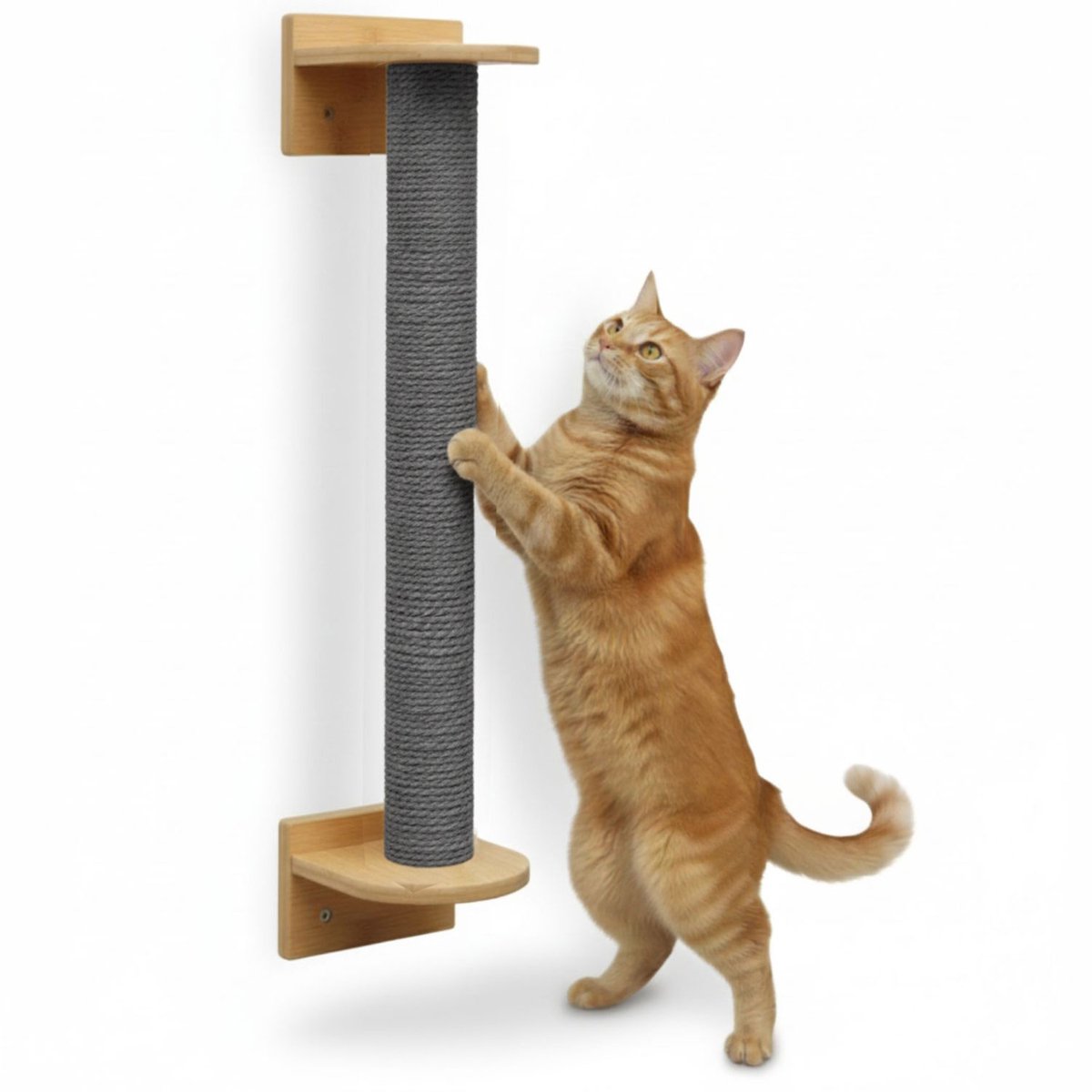 66 cm Wandkrabpaal - Katten Krabpaal met Muurbevestiging - Wandkrabber Klimboom Sisal en Bambou