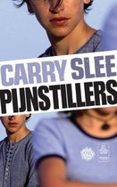 Boekomslag 'Pijnstillers' van Carry Slee, met drie kinderen.