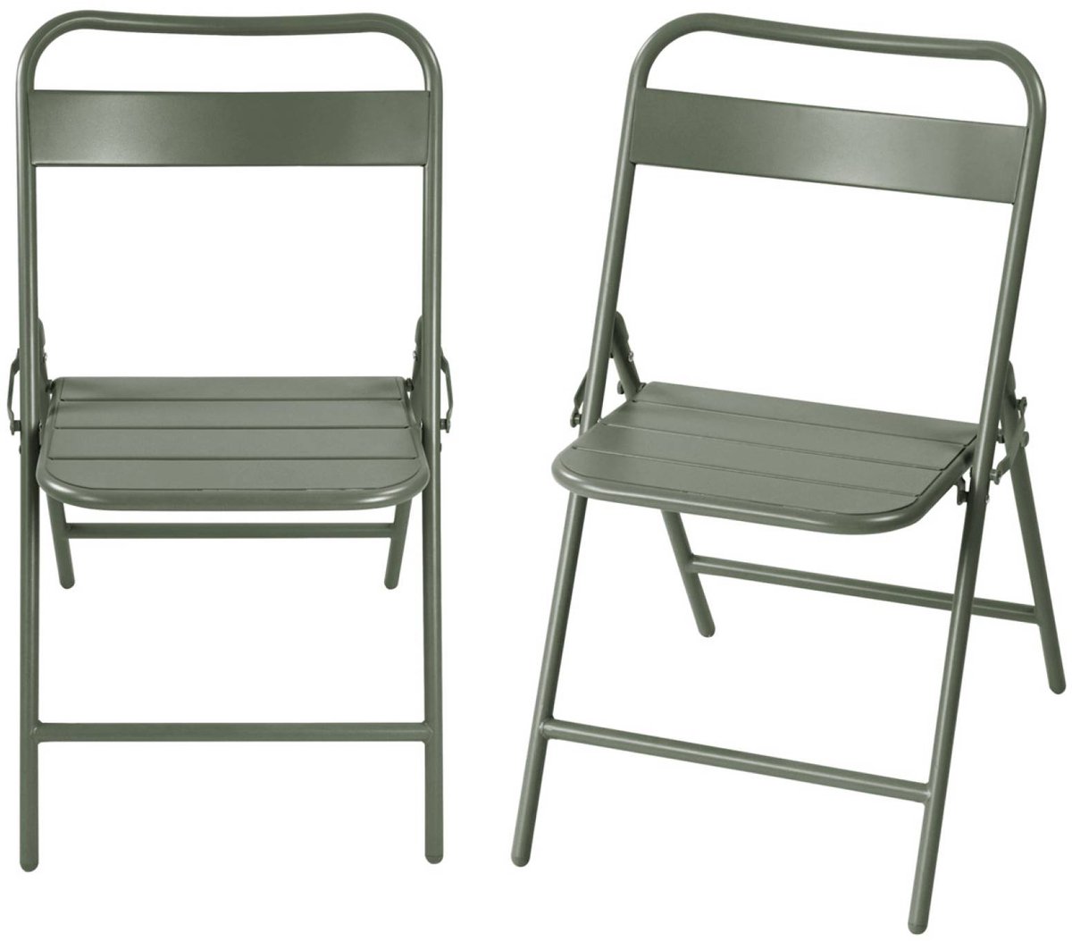 sweeek - Set van 2 opklapbare tuinstoelen metaal - amélia
