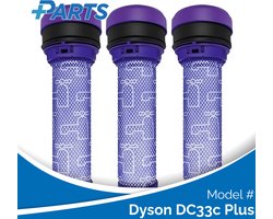 Dyson DC33c Plus Filters (3 Stuks, Plus.Parts® alternatief voor 923413-01)