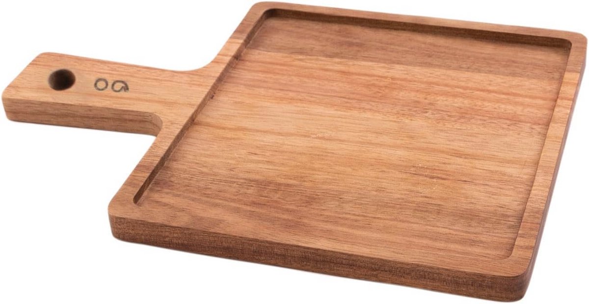Houten serveerplank met handvat - 30x25 cm
