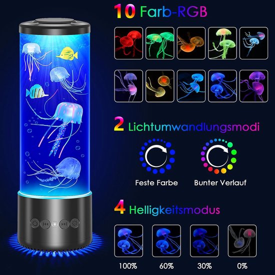Glow-in-the-Dark Kwallenlamp met Geluiden en Afstandsbediening voor Ontspanning en Decoratie — afbeelding 5