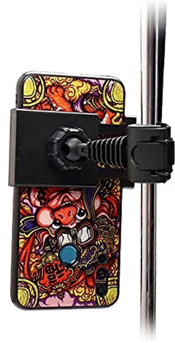 Zwarte Golf Swing Record Telefoonhouder - 360Â° Draaibaar - Universele Smartphone Houder voor Golfkar