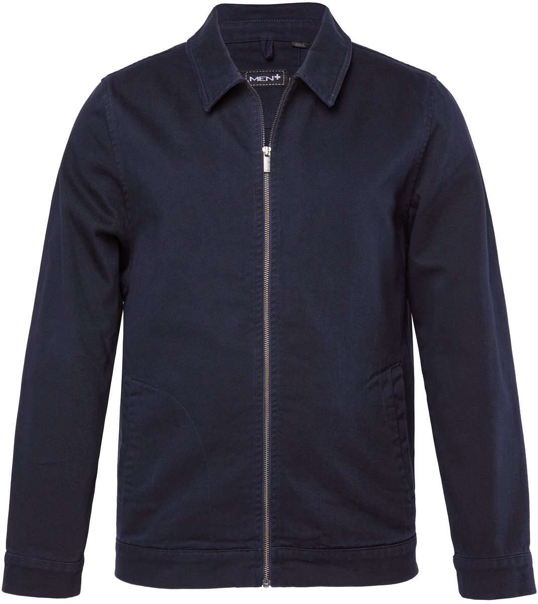 Men Plus - Heren - Jeansjack denim rits 2 zakken - Navy blauw - Maat XXL