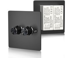 12V/24V Zwarte Dimmer Schakelaar Dubbel PWM voor LED Verlichting Motorhome Camper Boot Vrachtwagen